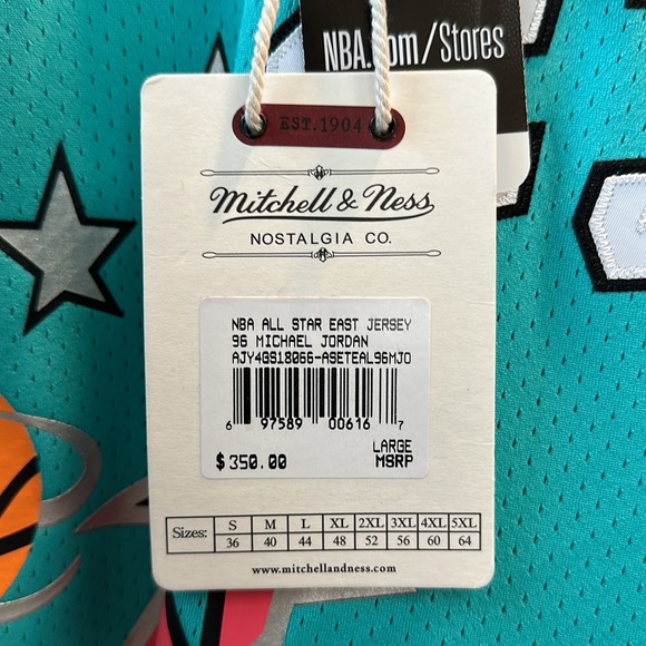Mitchell & Ness East All Star Chicago Bulls '96 Michael Jordan #23 Teal Jersey - Picture 9 of 13